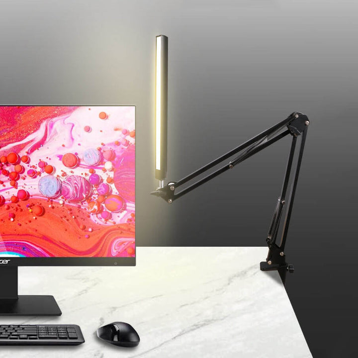 LED Fällbar Lång Arm Klämma Ögonskydd USB Lampa för Läsning