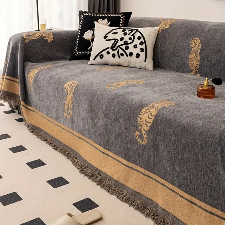 Safari Tiger Chenille Soffskydd