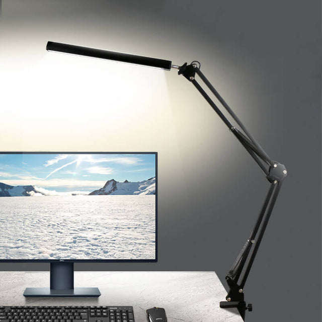 LED Fällbar Lång Arm Klämma Ögonskydd USB Lampa för Läsning