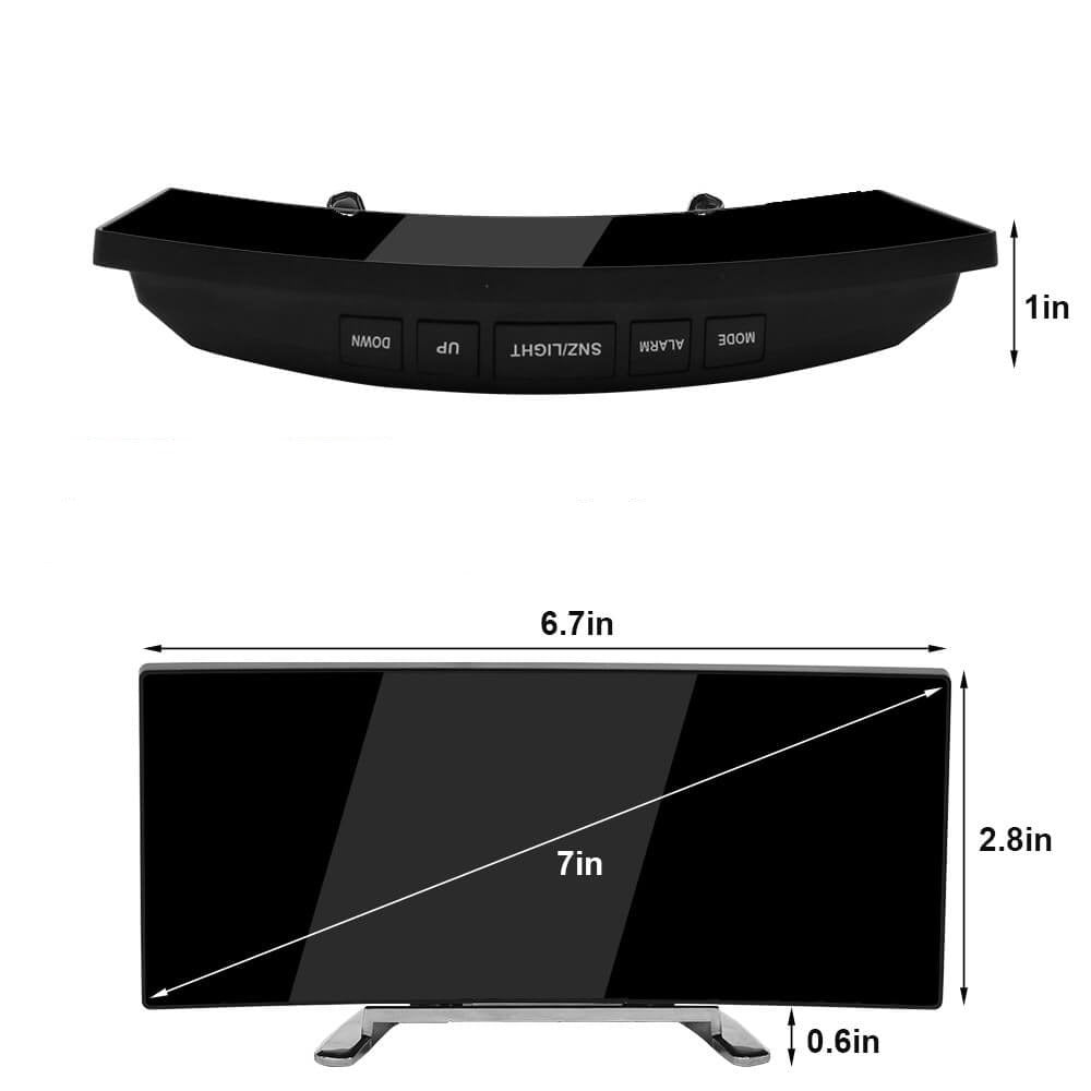 Böjd LED Digital Väckarklocka - Rass