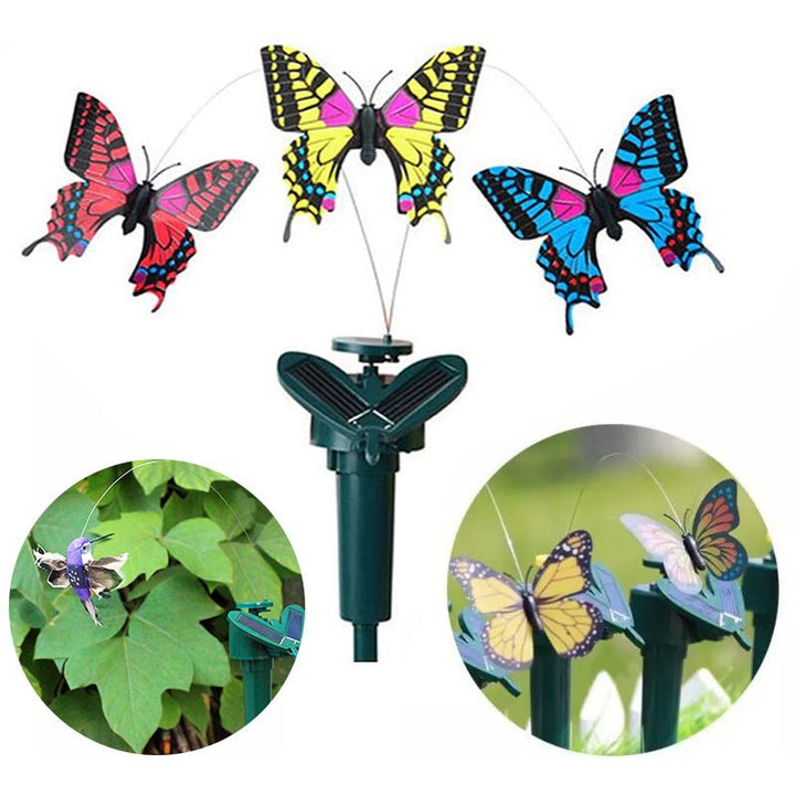 Solenergidriven dansande kolibri och fjäril