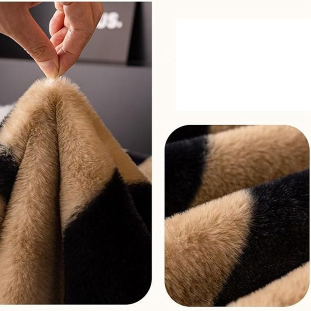 Vilda Randiga Zebra Fleece Sofföverdrag