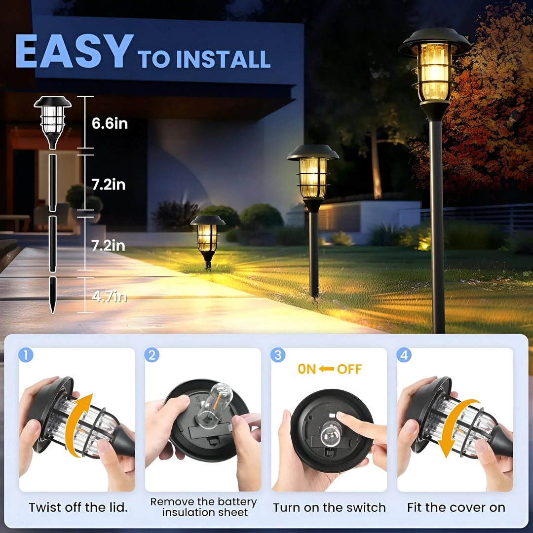 SolarGlow – Solcells Trädgårdslampa Set (6-Pack)
