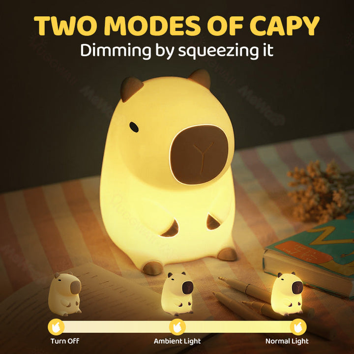 SquishBara | Capybara Squishy Nattlampa - Idealisk Gåva för Alla Åldrar