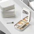 Bärbar Makeup Organizer — Kompakt LED Spegel med Justerbart Ljus