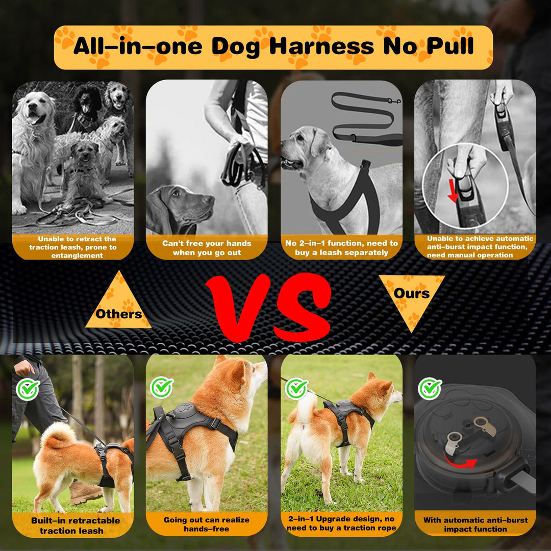 mamymarket™ - Hundsele och utdragbar koppelset All-in-One