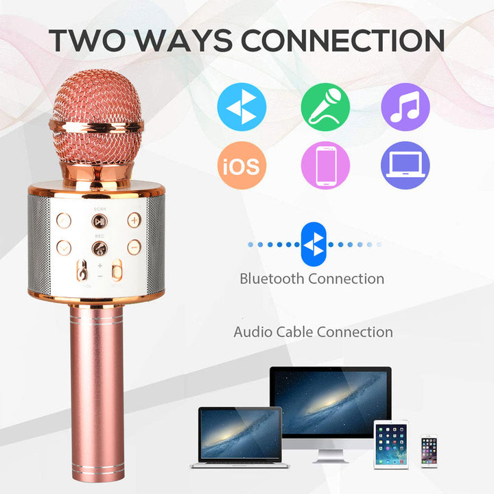 Uppladdningsbar trådlös Bluetooth karaoke-mikrofon