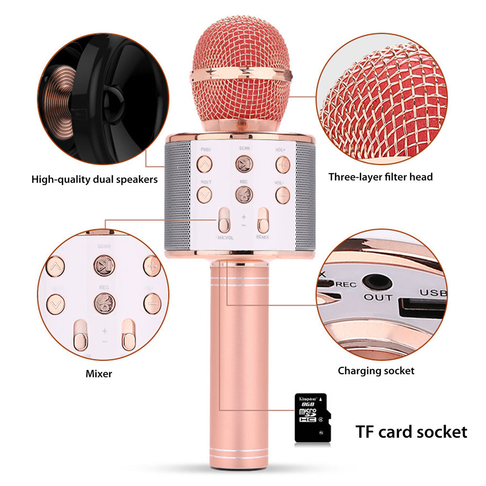Uppladdningsbar trådlös Bluetooth karaoke-mikrofon