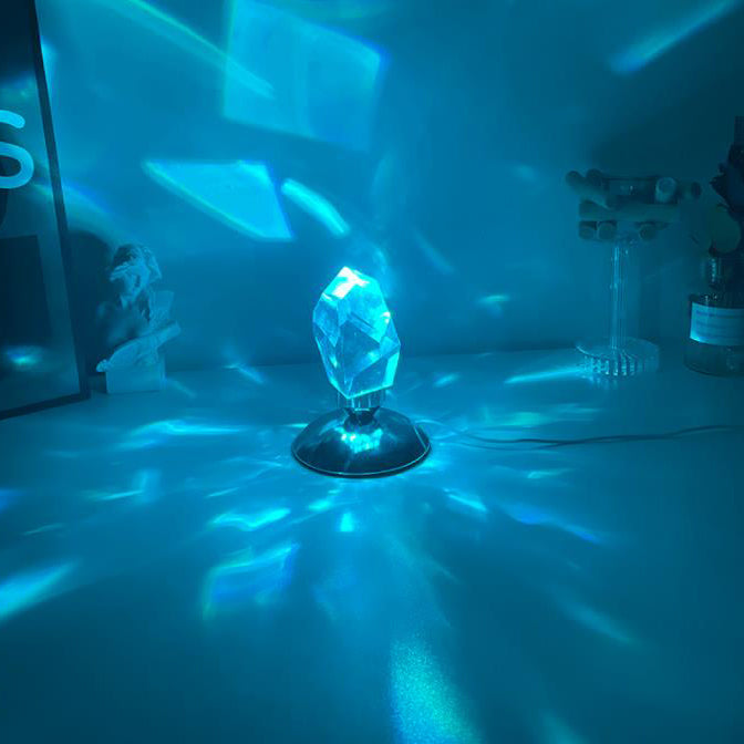 LuxorLite Diamant Kristall LED Bordslampa | Lyxig Stämningsbelysning | 3 eller 16 färgändringar | Trådlös Nattlampa