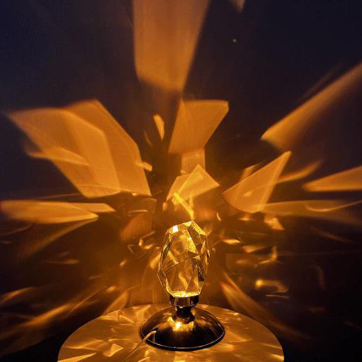 LuxorLite Diamant Kristall LED Bordslampa | Lyxig Stämningsbelysning | 3 eller 16 färgändringar | Trådlös Nattlampa