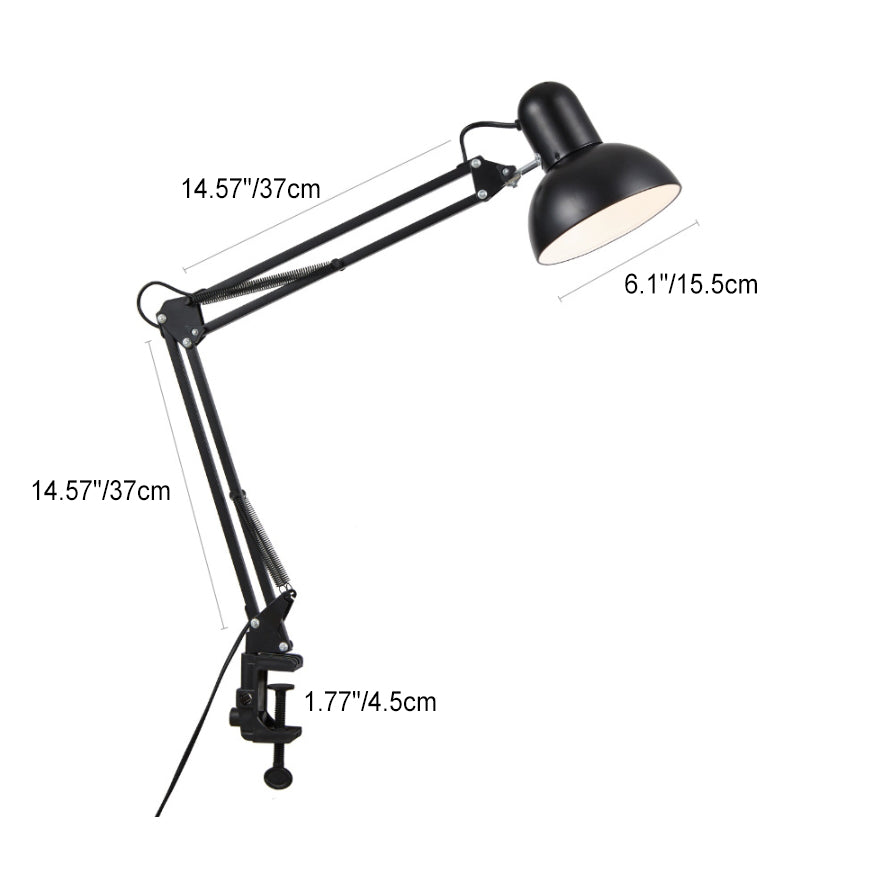 Modern minimalist justerbar bordslampa med lång arm och klämma tillverkad av ABS med 1 ljuskälla för sovrummet