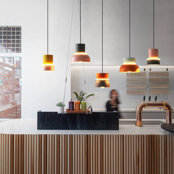 Nordisk färgglad Macaron 1-ljus LED Pendellampa