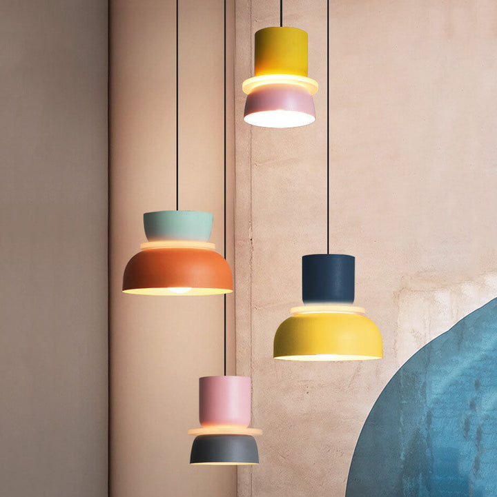 Nordisk färgglad Macaron 1-ljus LED Pendellampa