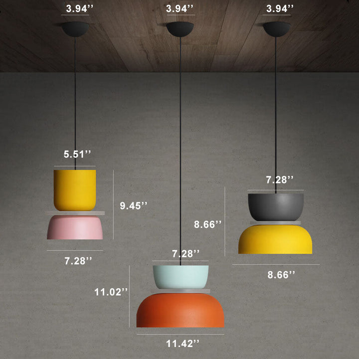 Nordisk färgglad Macaron 1-ljus LED Pendellampa