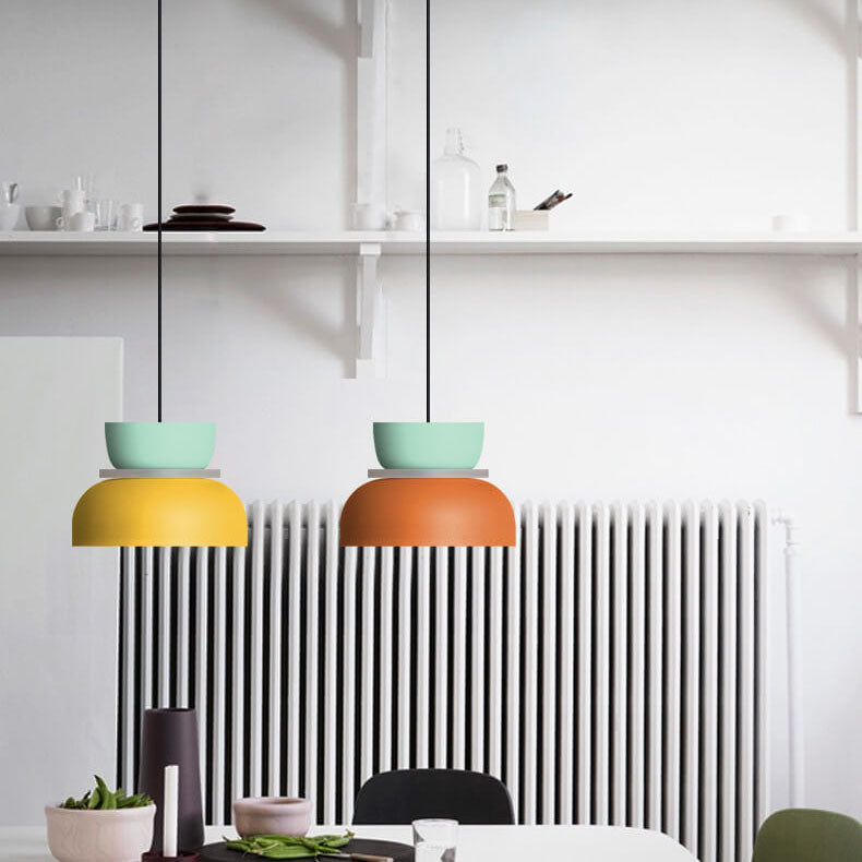 Nordisk färgglad Macaron 1-ljus LED Pendellampa