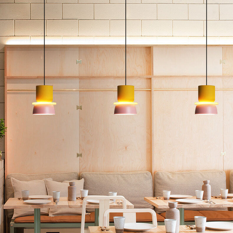 Nordisk färgglad Macaron 1-ljus LED Pendellampa