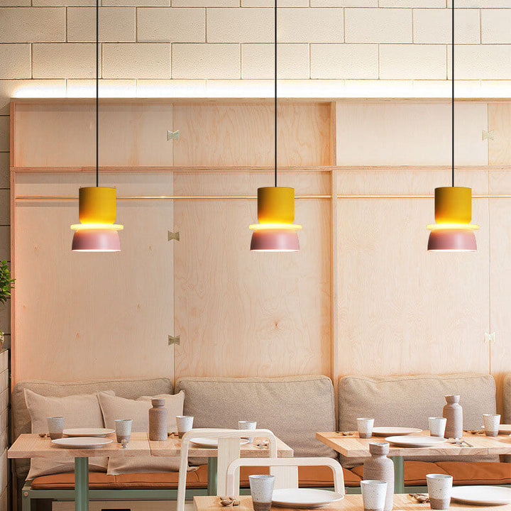 Nordisk färgglad Macaron 1-ljus LED Pendellampa