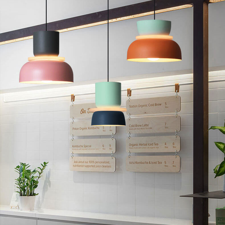 Nordisk färgglad Macaron 1-ljus LED Pendellampa