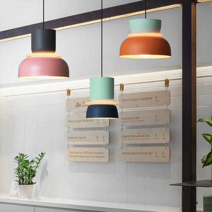 Nordisk färgglad Macaron 1-ljus LED Pendellampa