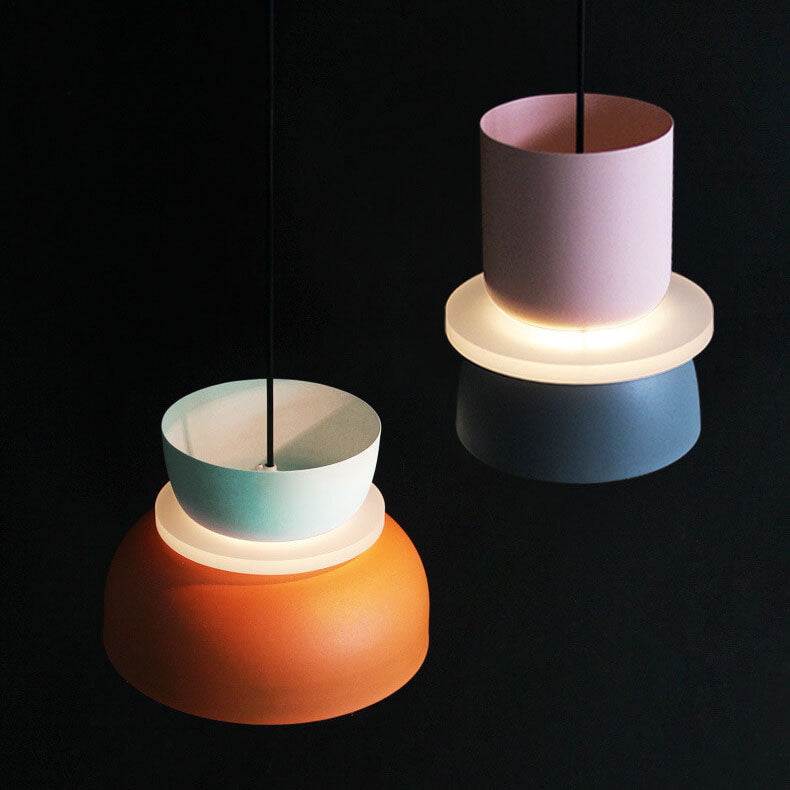 Nordisk färgglad Macaron 1-ljus LED Pendellampa