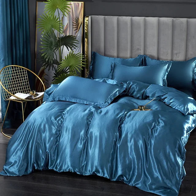 Lyxigt Siden Satin Sängkläder Set - SilkElegance