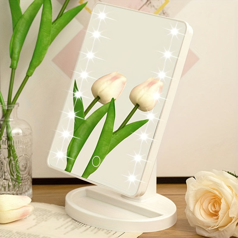 GlowMirror – Bärbar Sminkspegel med LED-belysning