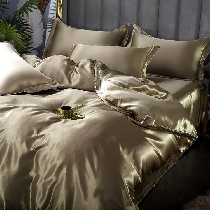 Lyxigt Siden Satin Sängkläder Set - SilkElegance