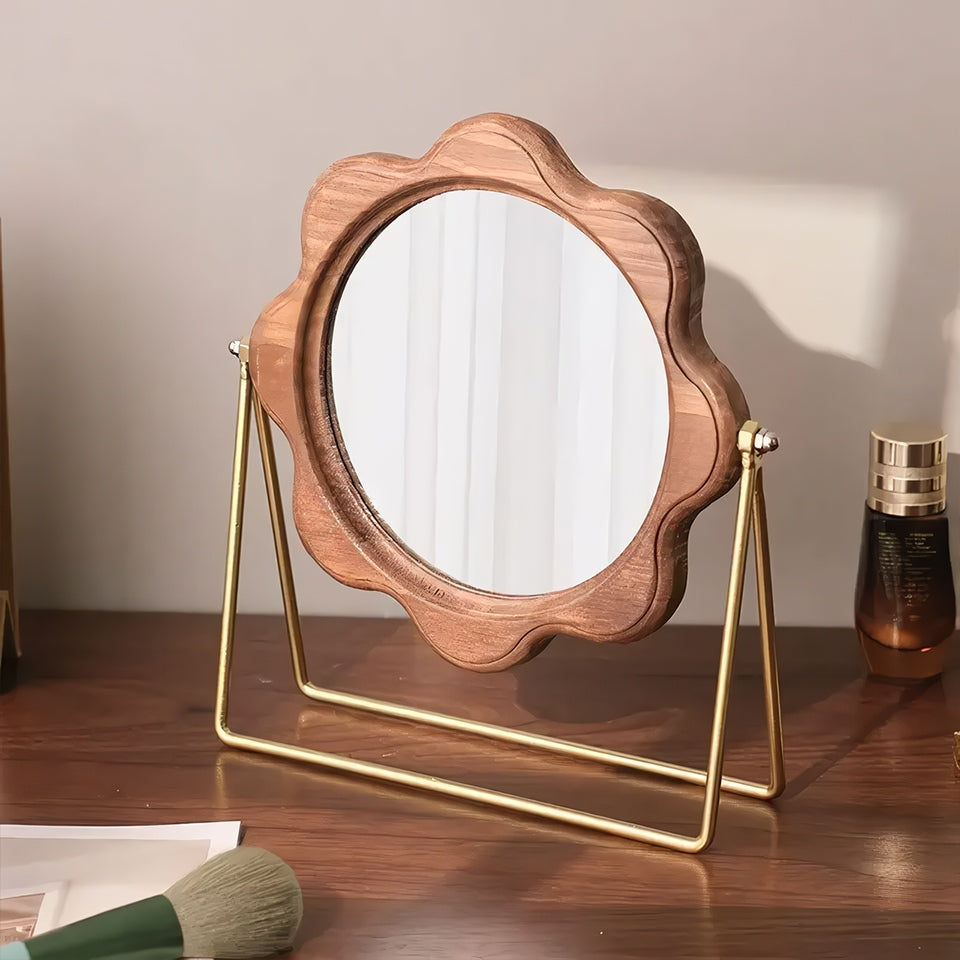 Elegant Rotatable Desktop Makeup Mirror – Neoklassisk Design