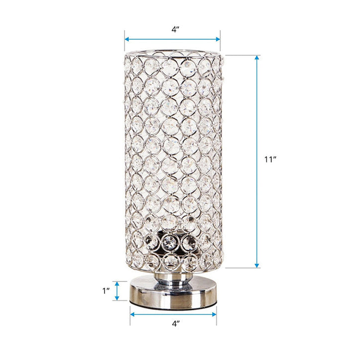 Kristall Bordslampa - Modern Nattlampa med Kromfinish