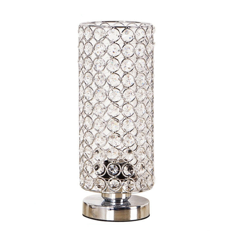 Kristall Bordslampa - Modern Nattlampa med Kromfinish
