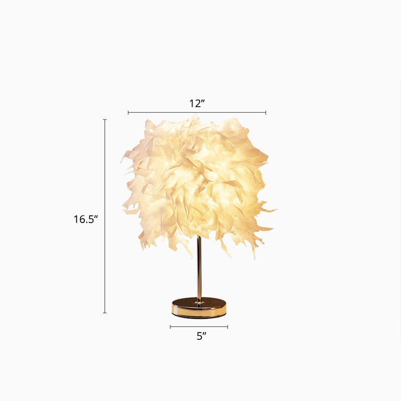 Vit cylindrisk sänglampa enkel glödlampa vår sänglampa