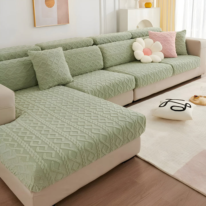Samt-Sofaöverdrag med diamantmönster – Mjukt och lyxigt | Perfekt passform för alla soffor |