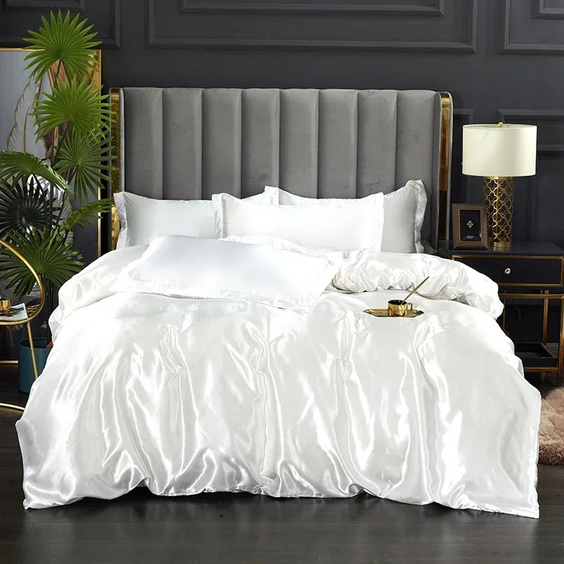 Lyxigt Siden Satin Sängkläder Set - SilkElegance