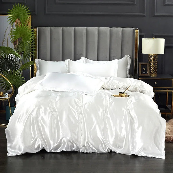 Lyxigt Siden Satin Sängkläder Set - SilkElegance