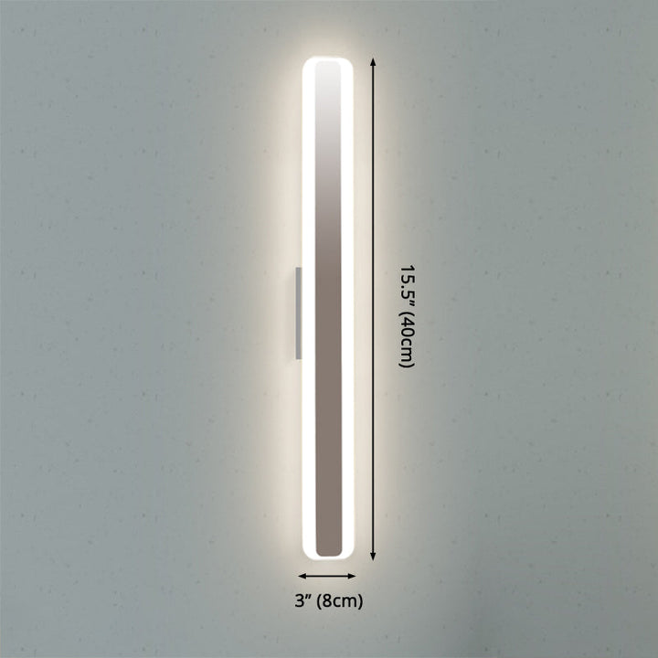 Samtida 16"/20" bred LED-spegelbelysning med akryl-färgad skärm vit rektangulär spegellampa i varm/vitt ljus