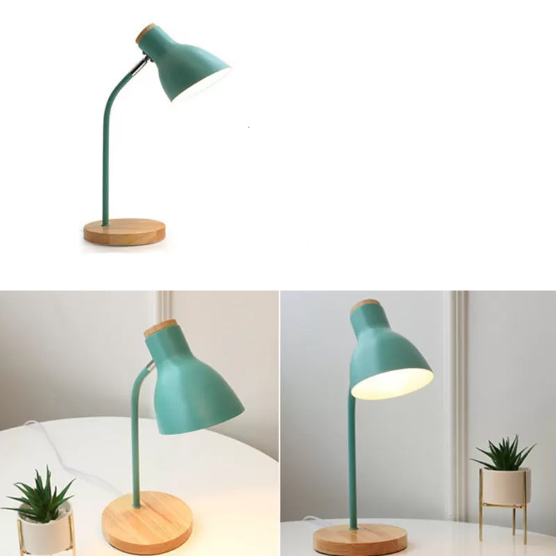 Ficklampformad svängbar bordslampa Macaron Metall 1-lamps nattlampa för barnrum