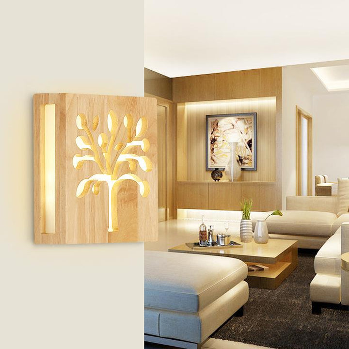 Vägglampa - WoodGlow - Elegant LED - Livets essens inomhus och utomhus