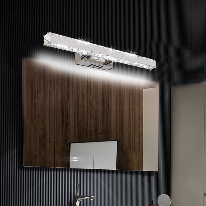 11.5"/16.5" Bred Rektangulär Sminkspegel Lampa Modern Stil Klar Kristall LED Vit Vägglampa för Badrum