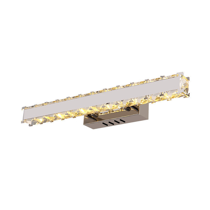 11.5"/16.5" Bred Rektangulär Sminkspegel Lampa Modern Stil Klar Kristall LED Vit Vägglampa för Badrum