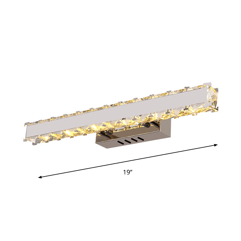 11.5"/16.5" Bred Rektangulär Sminkspegel Lampa Modern Stil Klar Kristall LED Vit Vägglampa för Badrum