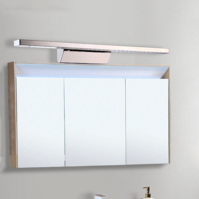 Rektangulär Inomhus Spegelbelysning i Rostfritt Stål 16"/19.5" W LED Modern Väggmonterad Lampa i Krom, Varm/Vit Belysning