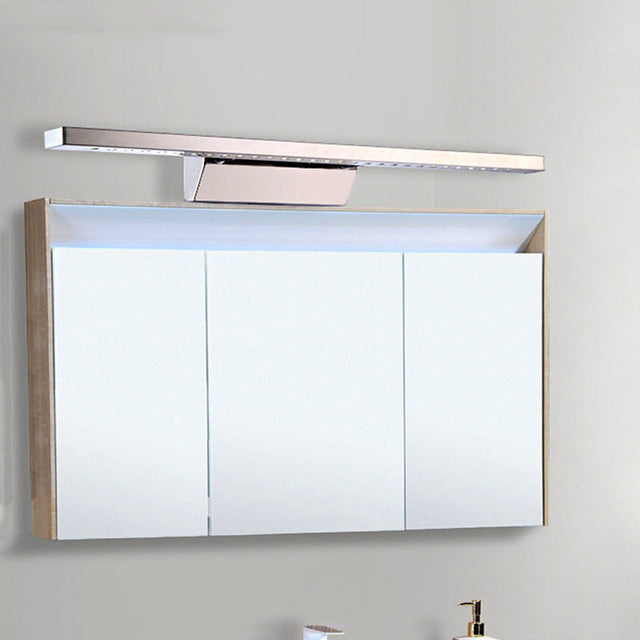 Rektangulär Inomhus Spegelbelysning i Rostfritt Stål 16"/19.5" W LED Modern Väggmonterad Lampa i Krom, Varm/Vit Belysning