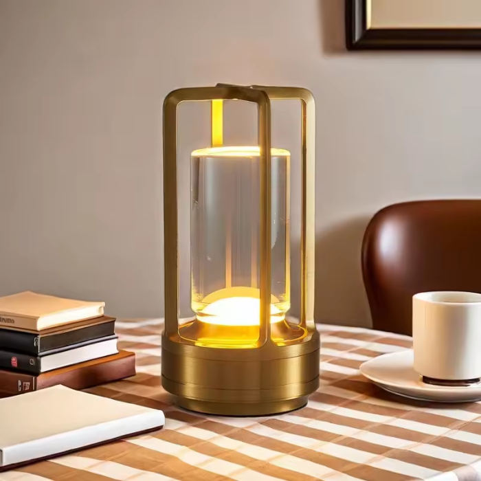 Varm LED Trådlös Bordslampa – Batteridriven Nordisk Design - LED med Touchkontroll, Lämplig för Sovrum, Hem, Utomhus - Idealisk Nattlampa