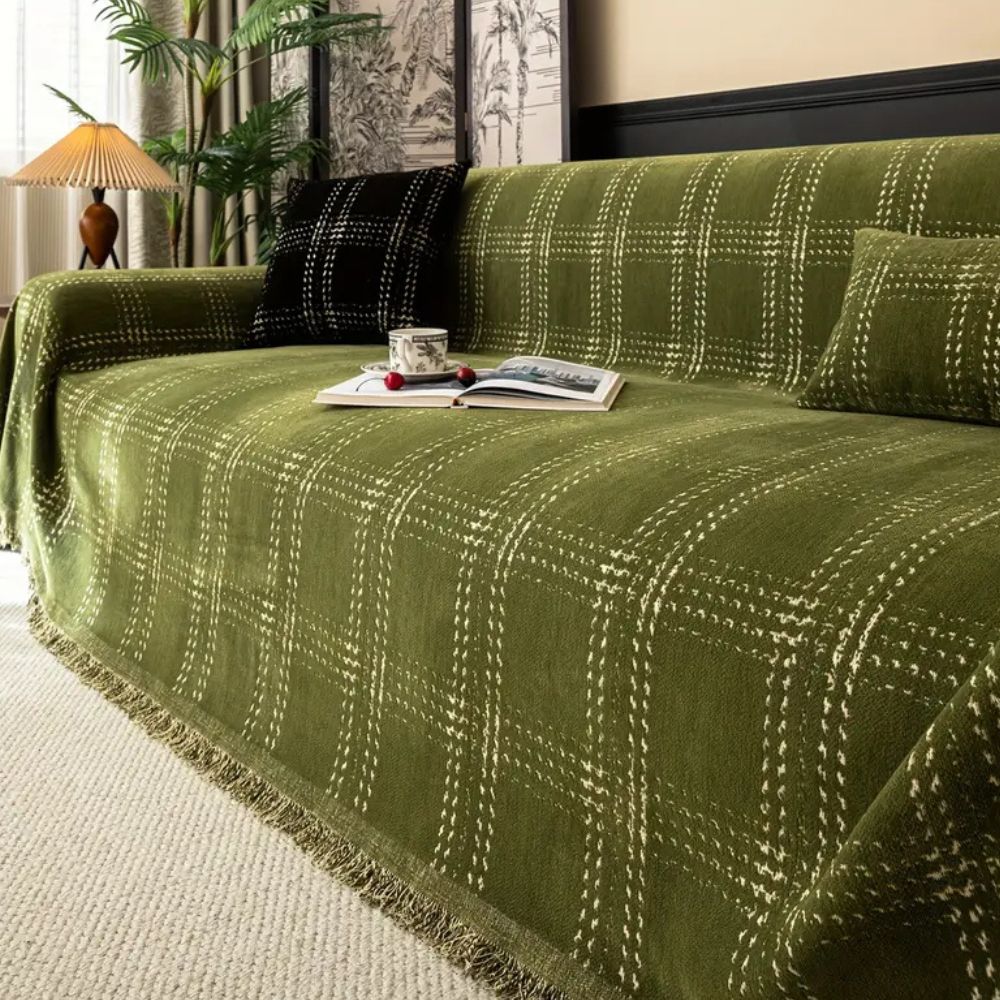 Chesterfield Rutig Sofföverdrag