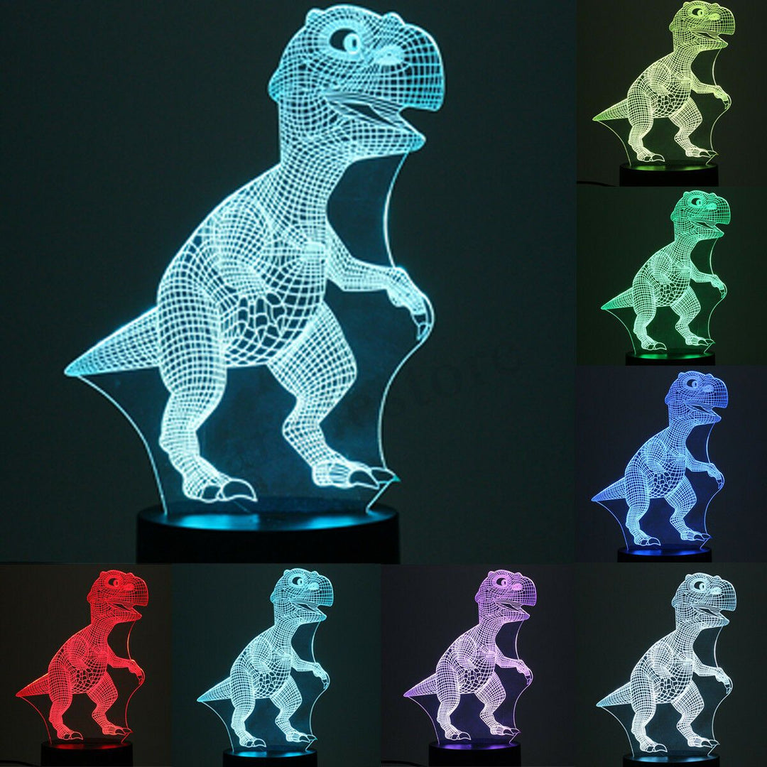 Dinosaurie Nattlampa - 3D Dinosaurie Lampa - T Rex Nattlampa