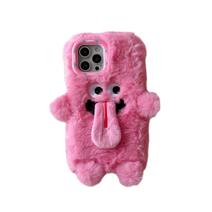 Rolig Plush Telefonfodral med Utstickande Tunga för iPhone