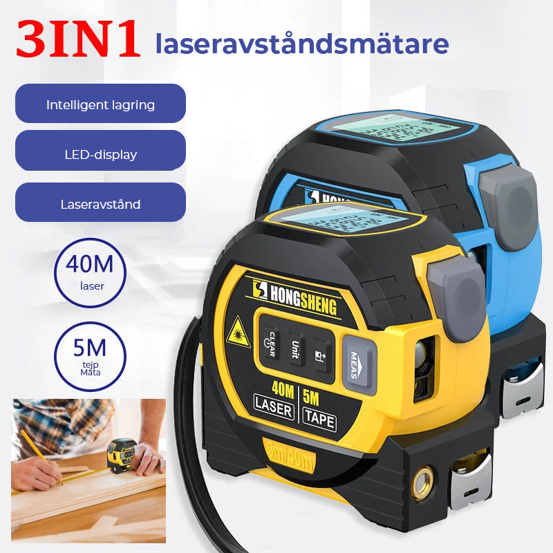 3-i-1 Infraröd Laserbandmätare