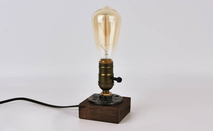 Vintage Industriell Järn Lampa 1-Ljus Bordslampa