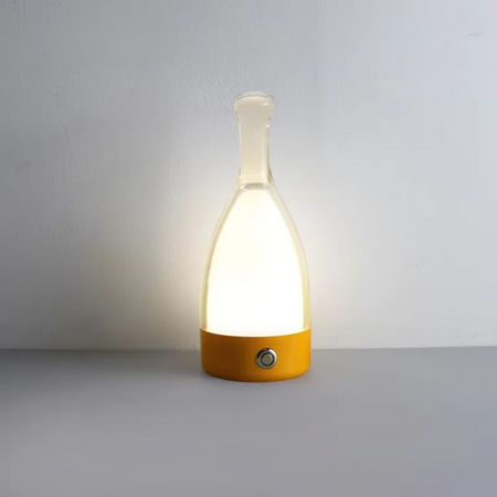 Vinflaska Skrivbordslampa med Bluetooth-högtalare – Uppladdningsbar Modern Nattlampa