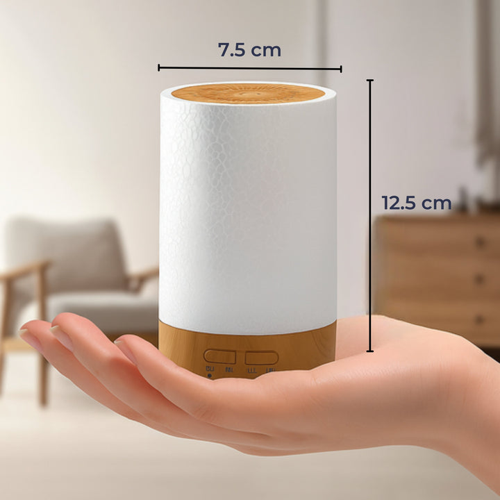 Essentiell Oljediffusor med LED Nattlampa – Tyst Kylig Dimma – Sovrum &amp; Hem Avkoppling